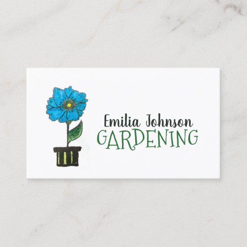 Flower Pot Gardening Landscaping Lawn Care Business Card