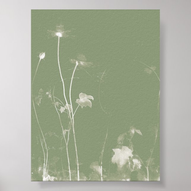 Flower Pot Green Wildflower Cyanotype 2 Poster (Front)