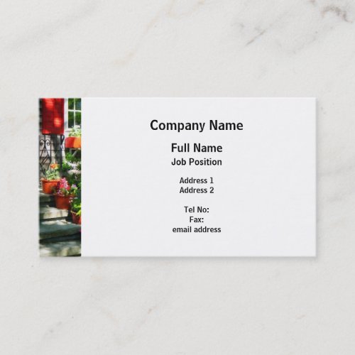 Flower Pots and Red Shutters Business Card