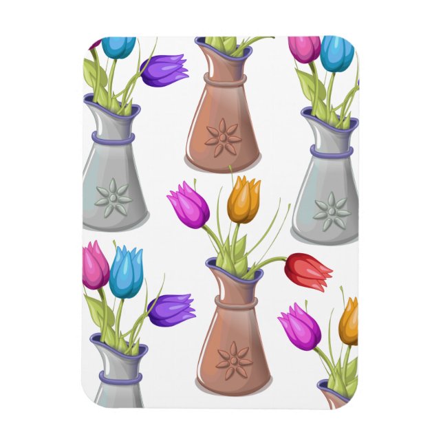 Flower Pots Pattern Magnet (Vertical)
