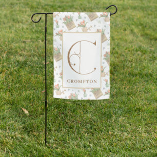 Flower Pots & Watering Cans White, Monogram C Garden Flag