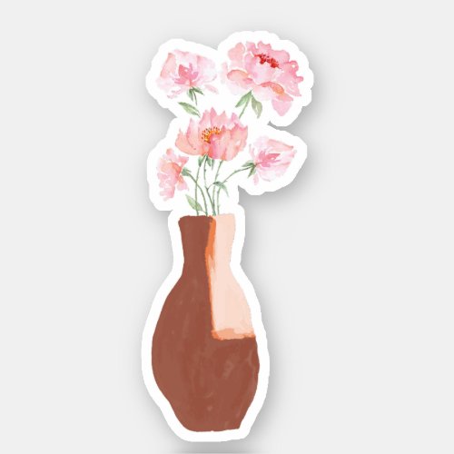 Flower Potted Flower Vase Design Aesthetic Sticker