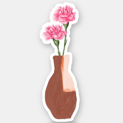 Flower Potted Flower Vase Design Aesthetic Sticker