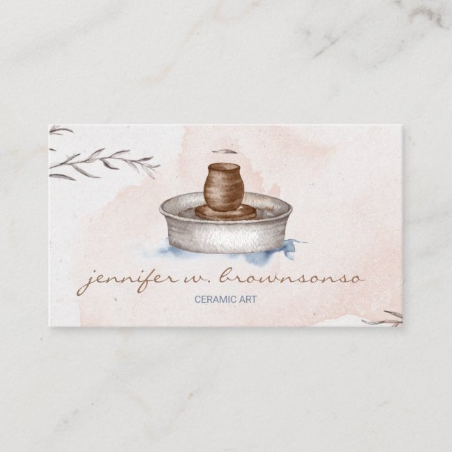 Flower Pottery Ceramic Artist Tool sculpture Business Card