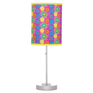 Flower Power 1960s Colorful Hippie Modern Chic Table Lamp