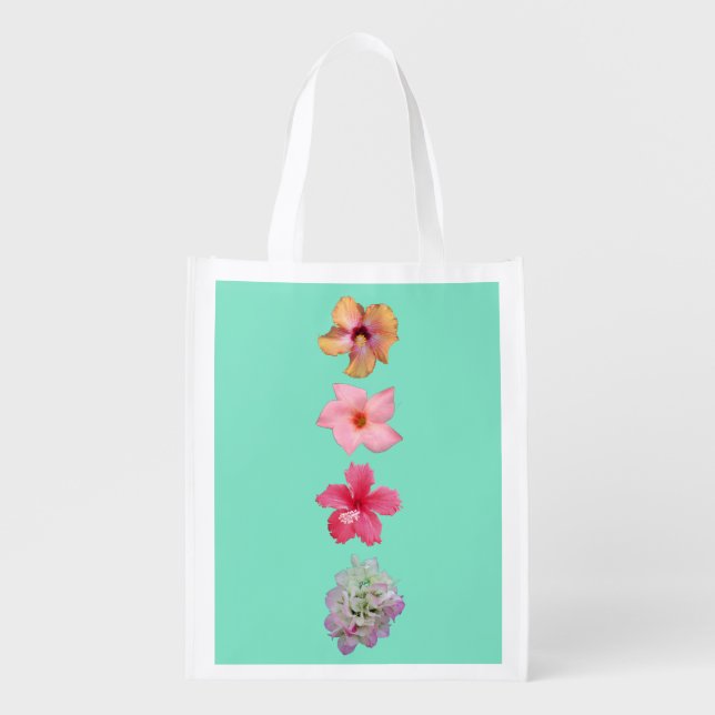 Flower Power 1  Grocery Bag (Front)