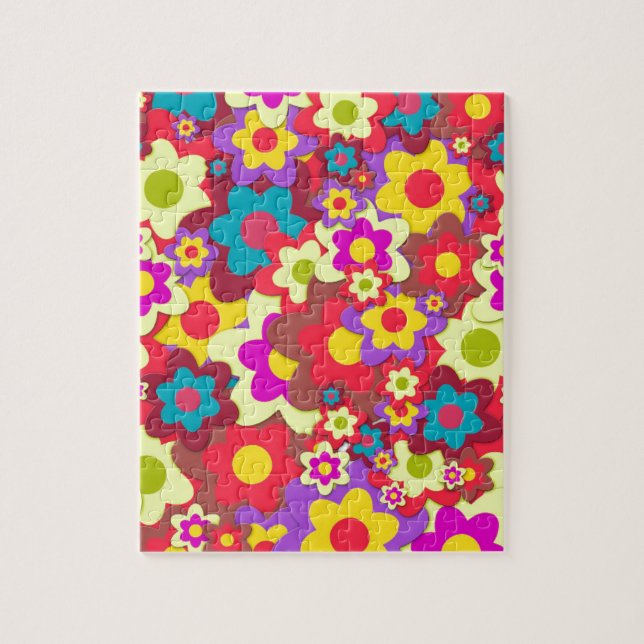 Flower Power 60s hippy Jigsaw Puzzle (Vertical)