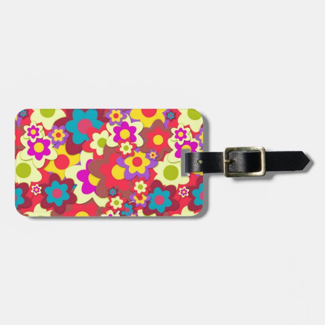 Flower Power 60s hippy Luggage Tag (Front Horizontal)