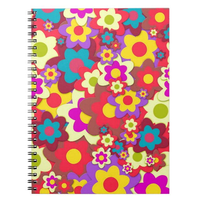 Flower Power 60s hippy Notebook (Front)