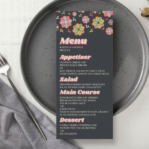 Flower Power 70's Retro Groovy Wedding Menu