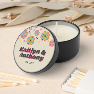 Flower Power 70's Retro Groovy Wedding Mini Candle Favors
