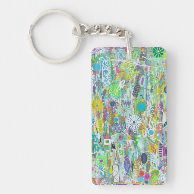 Flower Power Acrylic Keychain (Front)