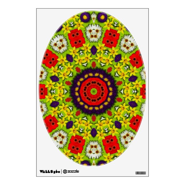 Flower Power  - Art for Your Toilet Seat Wall Decal (Front)