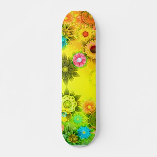 Flower Power art Skateboard for girls