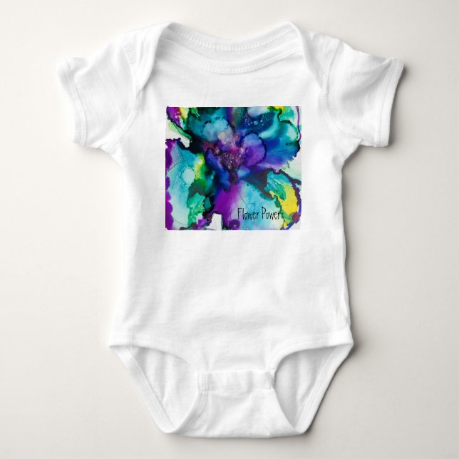 Flower Power Baby outfit Baby Bodysuit (Front)