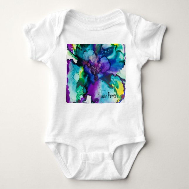 Flower Power Baby outfit Bodysuit (Front)