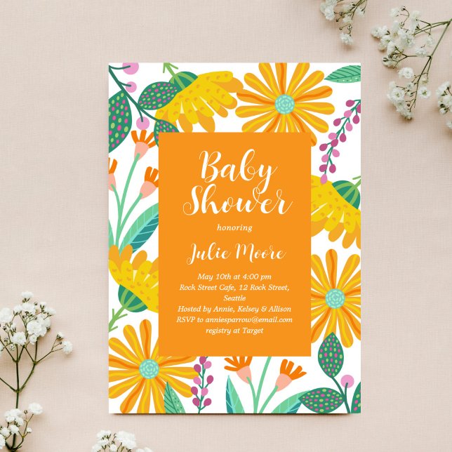 Flower Power Baby Shower Invitation (Creator Uploaded)