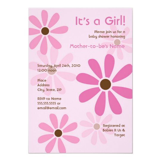 Flower Power Baby Shower or Birthday Invitation