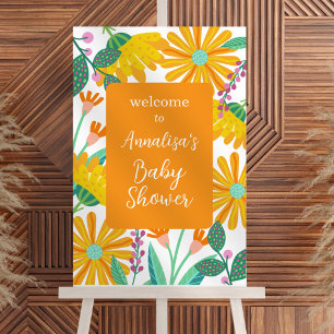 Flower Power Baby Shower Welcome Foam Board
