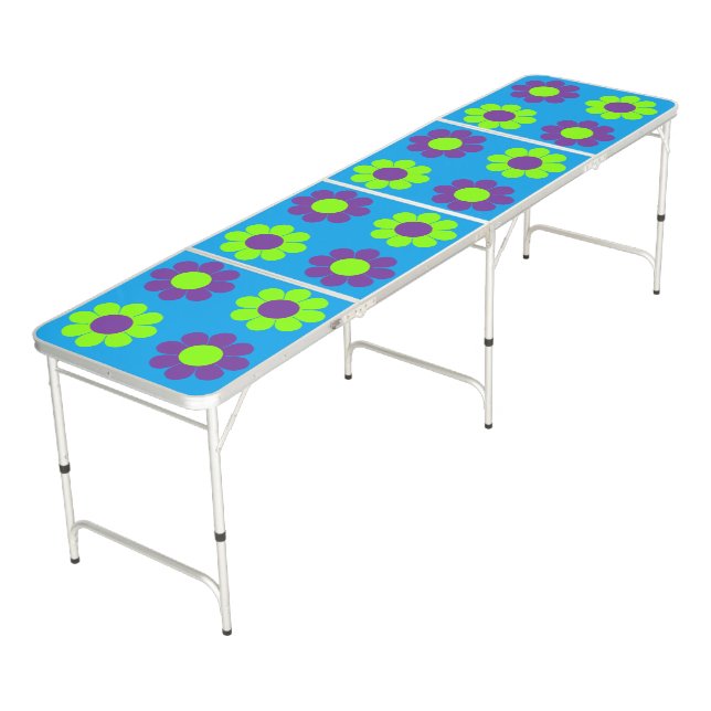 Flower Power Beer Pong Table (Angled)