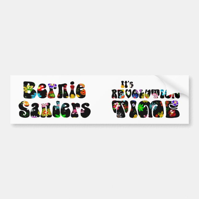 Flower Power Bernie Sanders 2016 Bumper Sticker (Front)