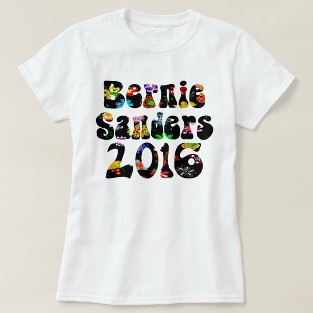 Flower Power Bernie Sanders 2016 T-Shirt (Design Front)