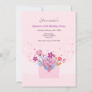 Flower Power Birthday Party Invitation