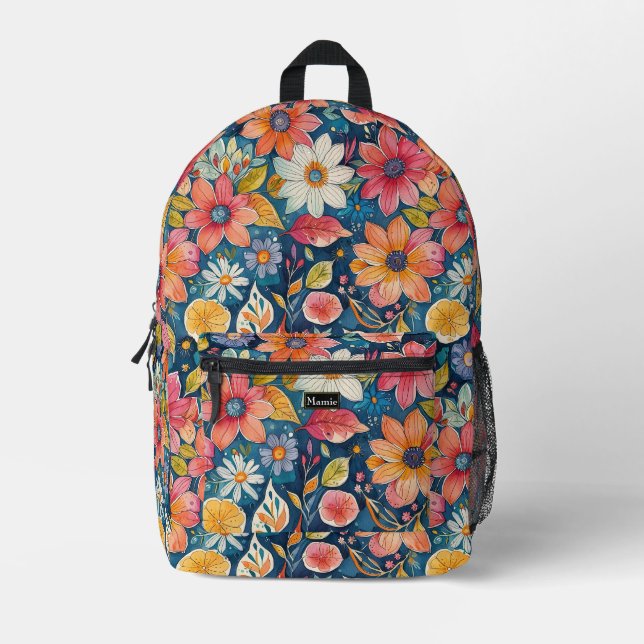 Flower Power Bloomin' Printed Backpack (Front)