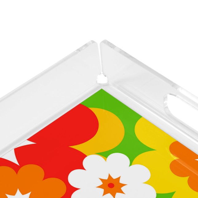 Flower Power blooms wallpaper + your ideas Acrylic Tray (Corner)