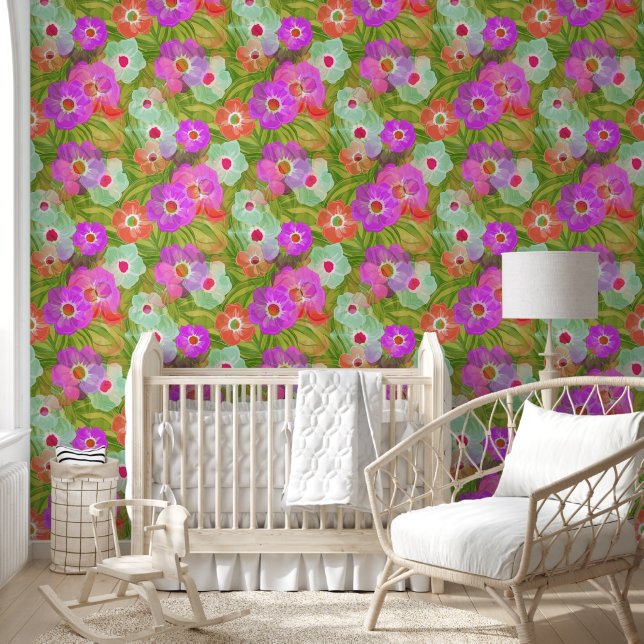 Flower Power Blossoms seamless pattern 18 Wallpaper (Kids)