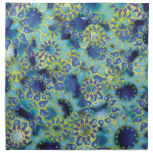 Flower Power Blue Petalled Flowers Napkin