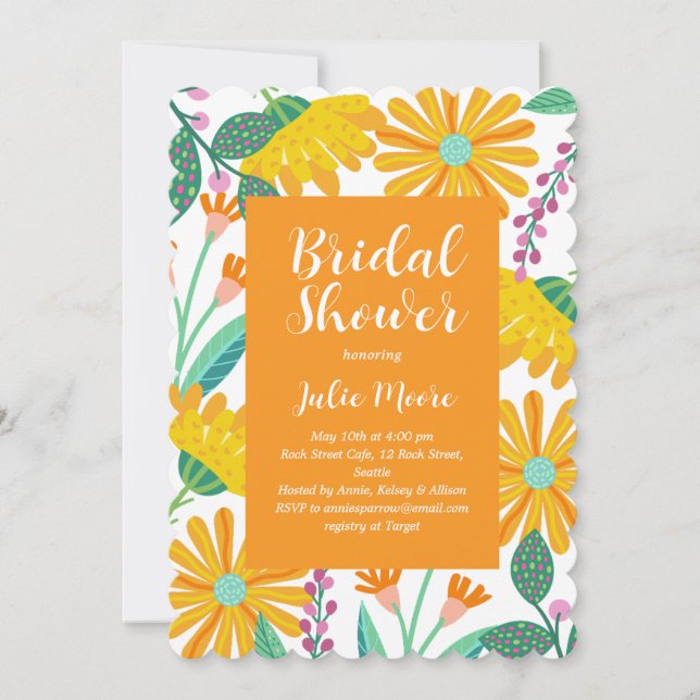 Flower Power Bridal Wedding Shower Invitation (Front)