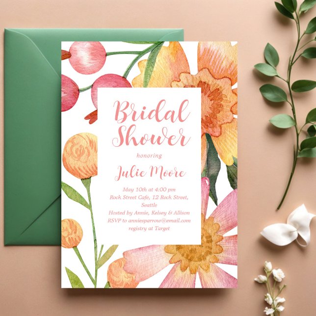 Flower Power Bridal Wedding Shower Invitation (Creator Uploaded)