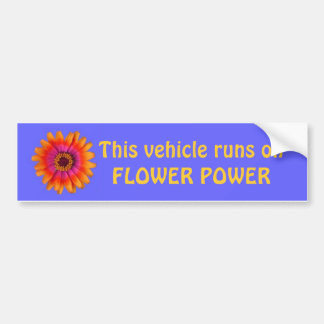 flower power bumper sticker blue, This vehicle ...