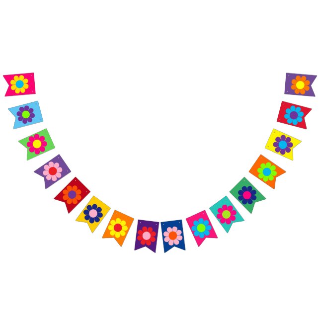Flower Power Bunting Flags (All)