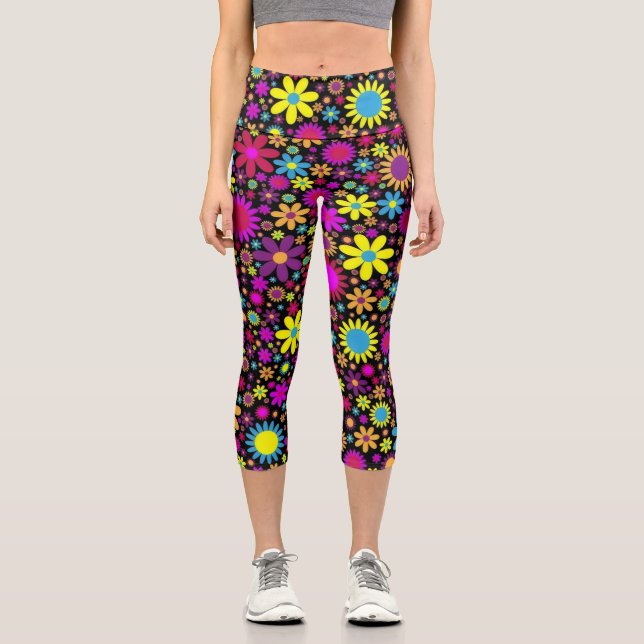 Flower Power Capri Leggings (Front)