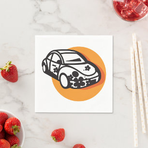 Flower Power Car Cute Hippie Style Napkins