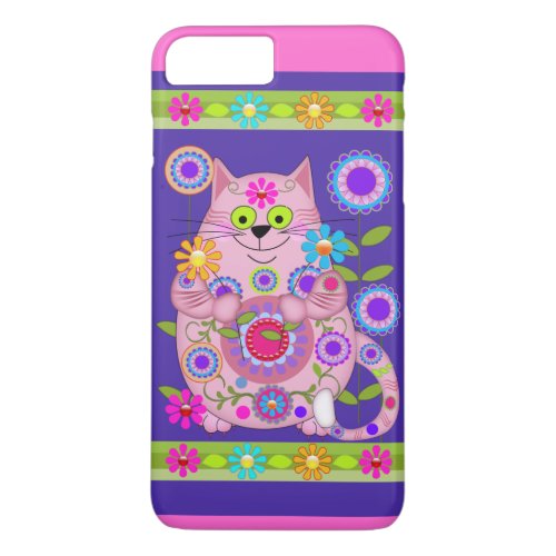 Flower Power Cat iPhone 8 Plus7 Plus Case