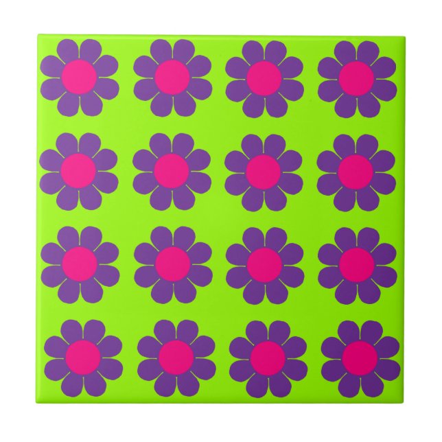 Flower Power Ceramic Tile (Front)