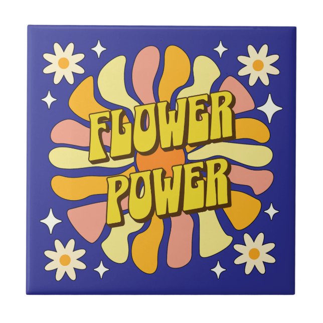 Flower Power Ceramic Tile (Front)