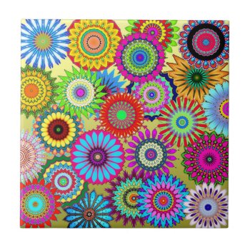 Flower Power Ceramic Tile by zzl_157558655514628 at Zazzle
