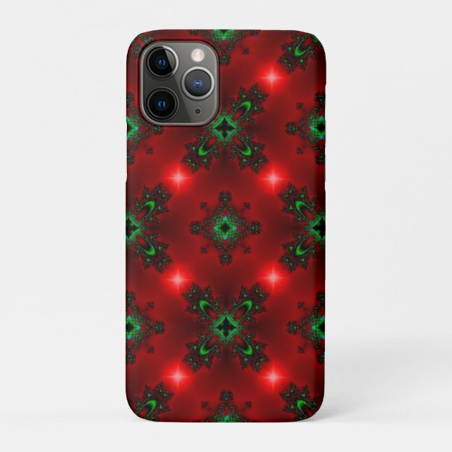 Flower Power, Christmas Magic in Red and Green Case-Mate iPhone Case (Back)