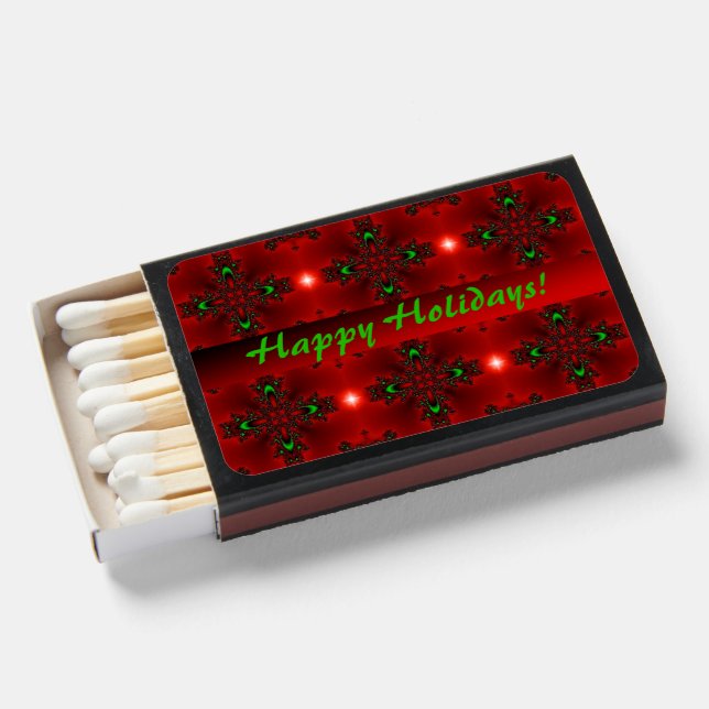 Flower Power, Christmas Magic in Red and Green Matchboxes (Front Open)