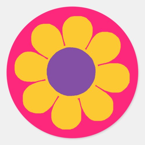 Flower Power Classic Round Sticker