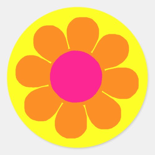 Flower Power Classic Round Sticker
