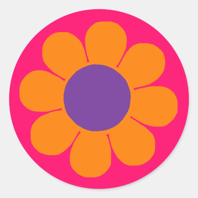 Flower Power Classic Round Sticker (Front)