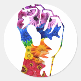 Flower power classic round sticker