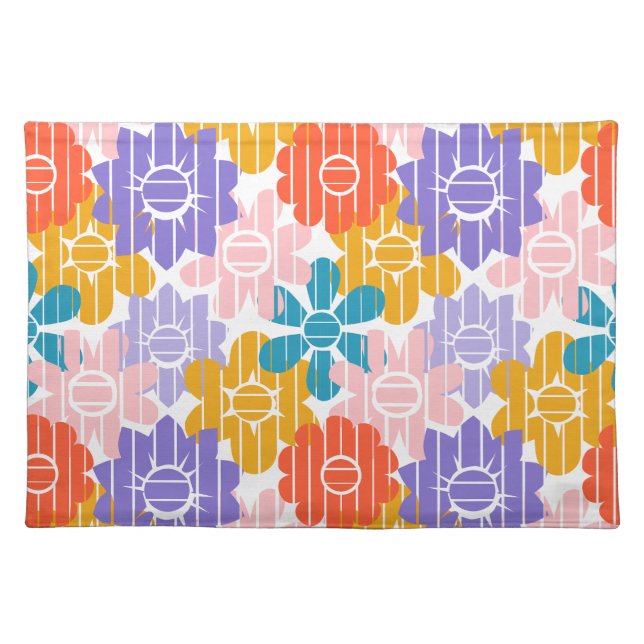Flower Power  Cloth Placemat (Front)