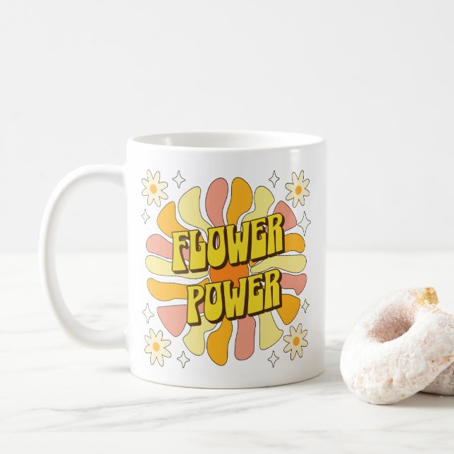 Flower Power Coffee Mug (With Donut)