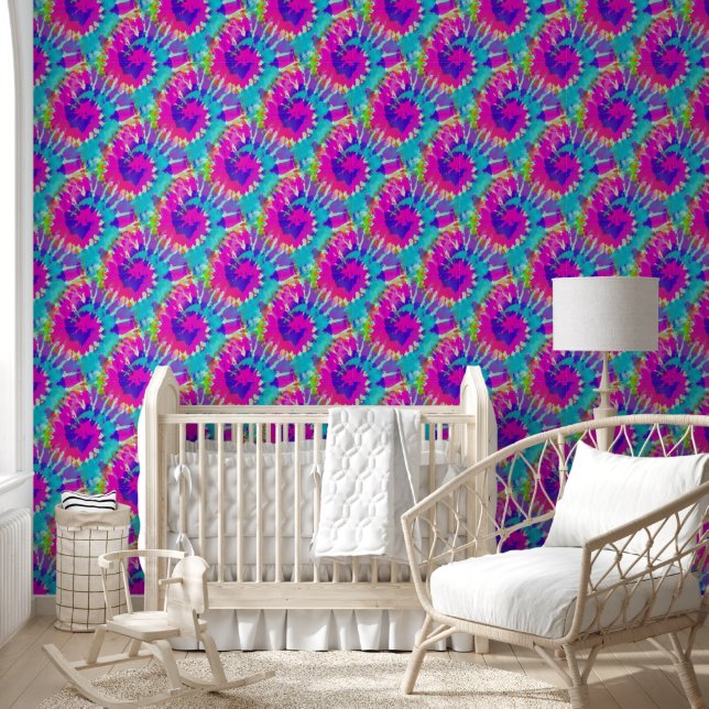 Flower Power - Colorfully Spiral Batik Pattern 1 Wallpaper (Kids)
